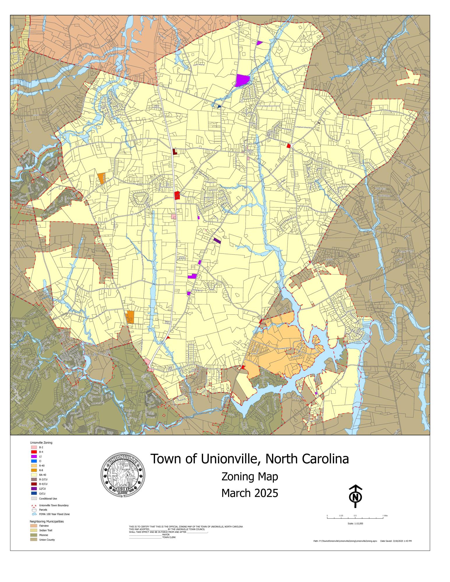 Town of Unionville Zoning Map
